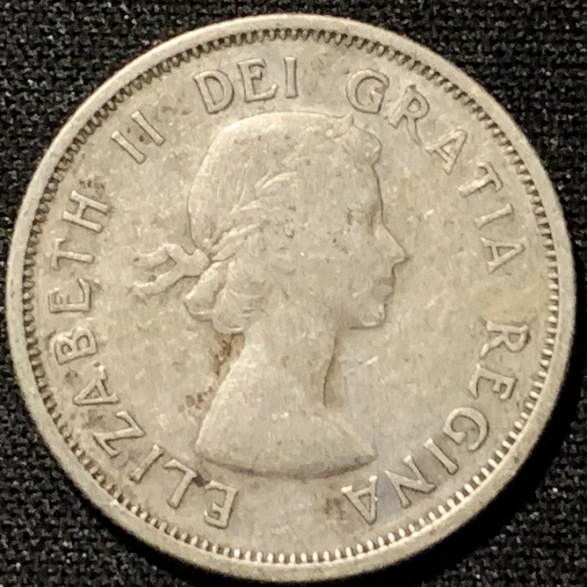 紫瑗钱币——第207期拍卖 加拿大 1953年 伊丽莎白二世 25分 5.83克 0.8银