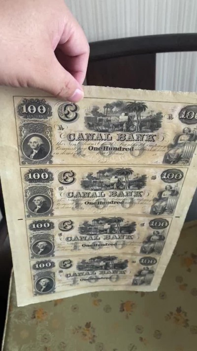 收藏联盟Quantum Auction 第191期拍卖(再次更新) 美国19世纪康奈尔银行4连体100元 品相全新UNC 极稀少 160年历史古钞历经南部内战 大票幅很难保存