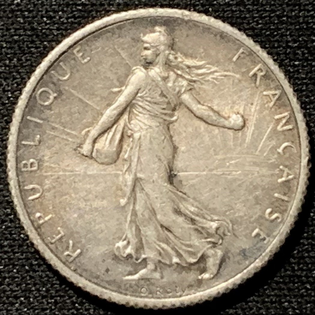 紫瑗钱币——第207期拍卖 法国 1916年 播种女神 1法郎 5克 0.835银