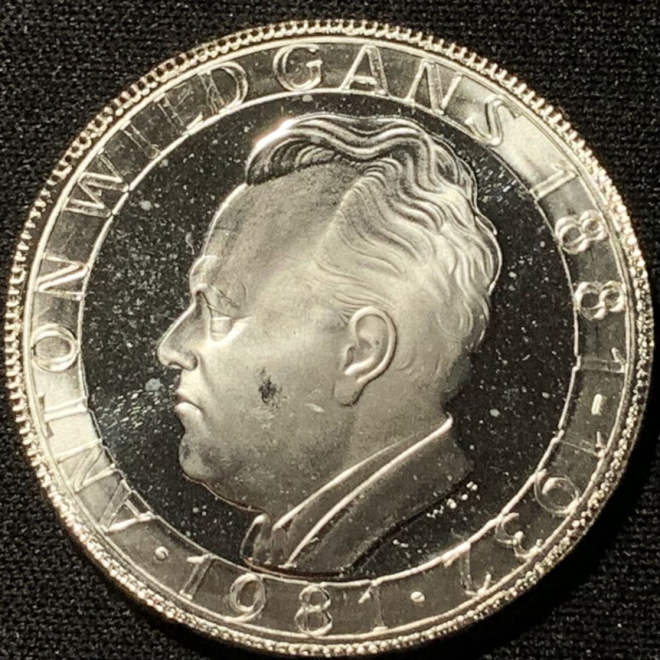 紫瑗钱币——第207期拍卖 奥地利 1981年 作家 安东·威尔金斯诞辰100周年 500先令 24克 0.64银 精制