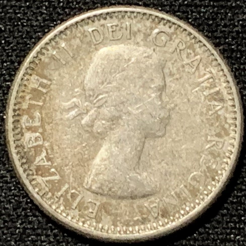 紫瑗钱币——第207期拍卖 加拿大 1960年 伊丽莎白二世 10分 2.31克 0.8银