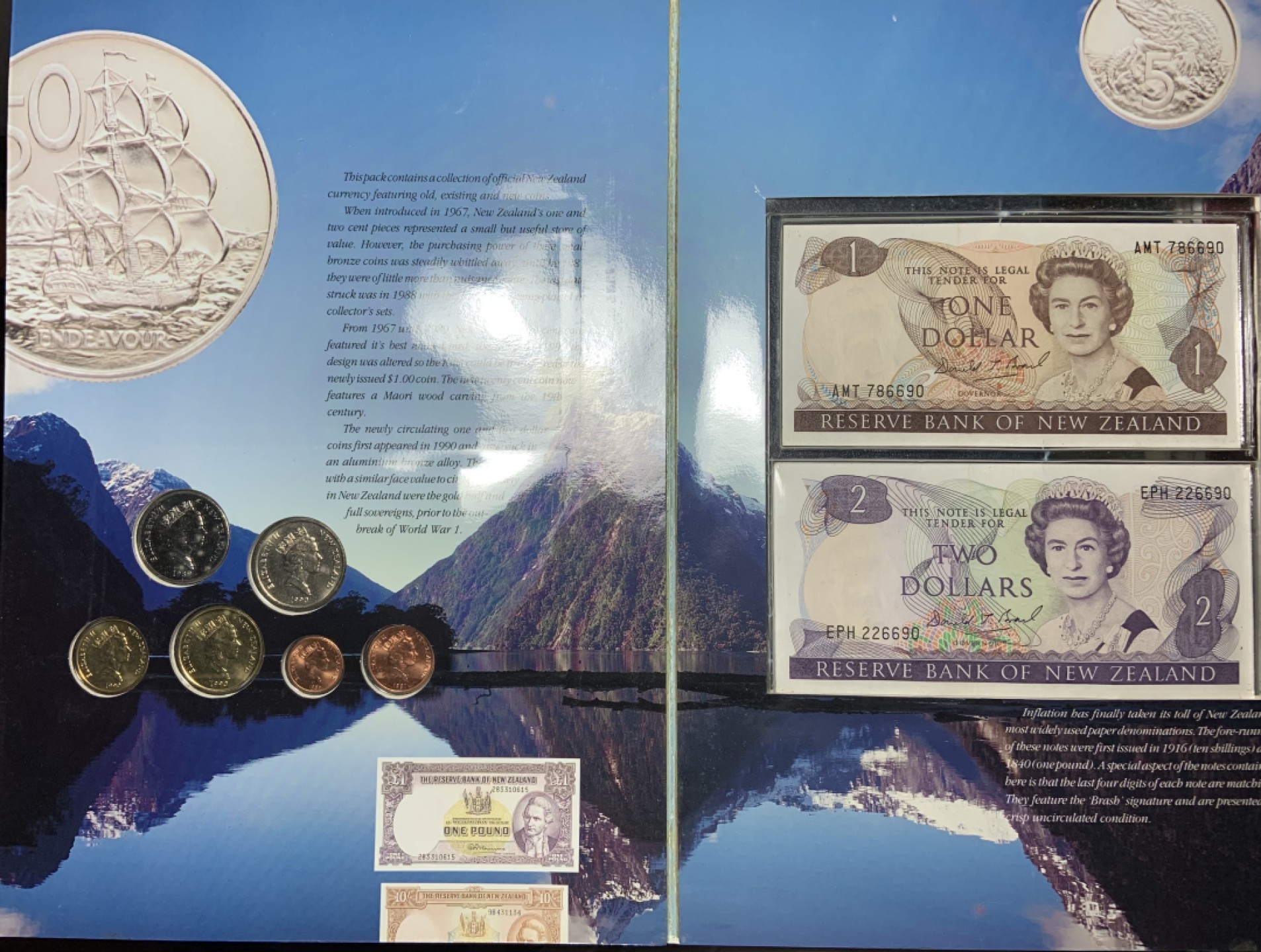 收藏联盟Quantum Auction 第191期拍卖(再次更新) 新西兰1989-92年1-2元尾号4同 品相全新UNC 硬币纪念册一套