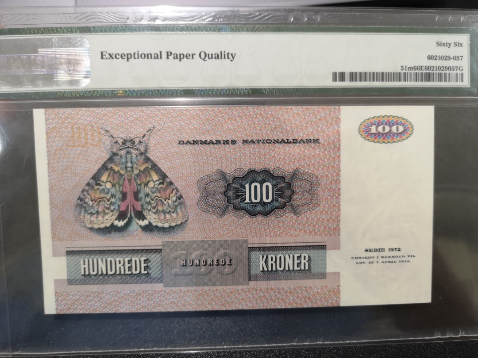 《外钞收藏家》第二百零二期 1985年丹麦动物版100克朗 PMG66