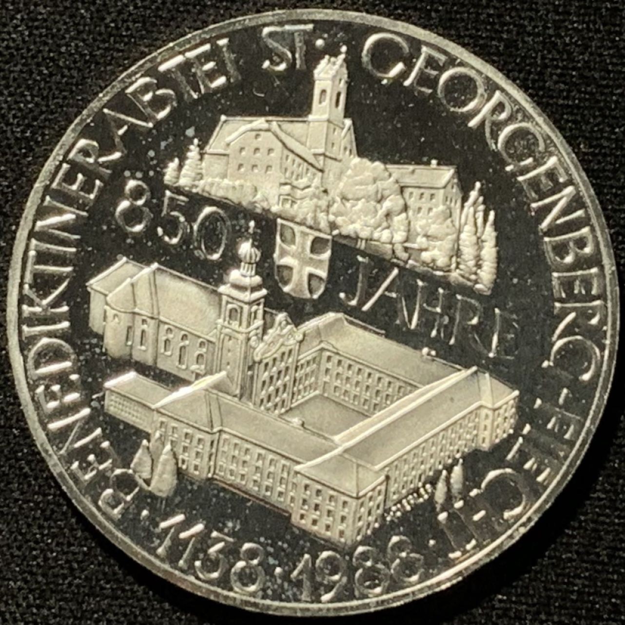 紫瑗钱币——第207期拍卖 奥地利 1988年 圣乔治堡修道院850周年 500先令 24克 0.64银 精制