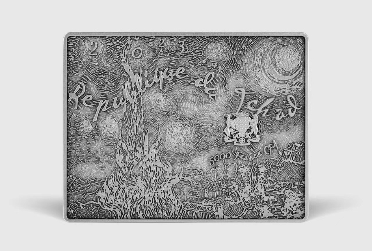 【预售】【乍得】【梵高】2023星月夜银币【彩色+本色】 【预售】【乍得】【梵高】星月夜银币彩色款