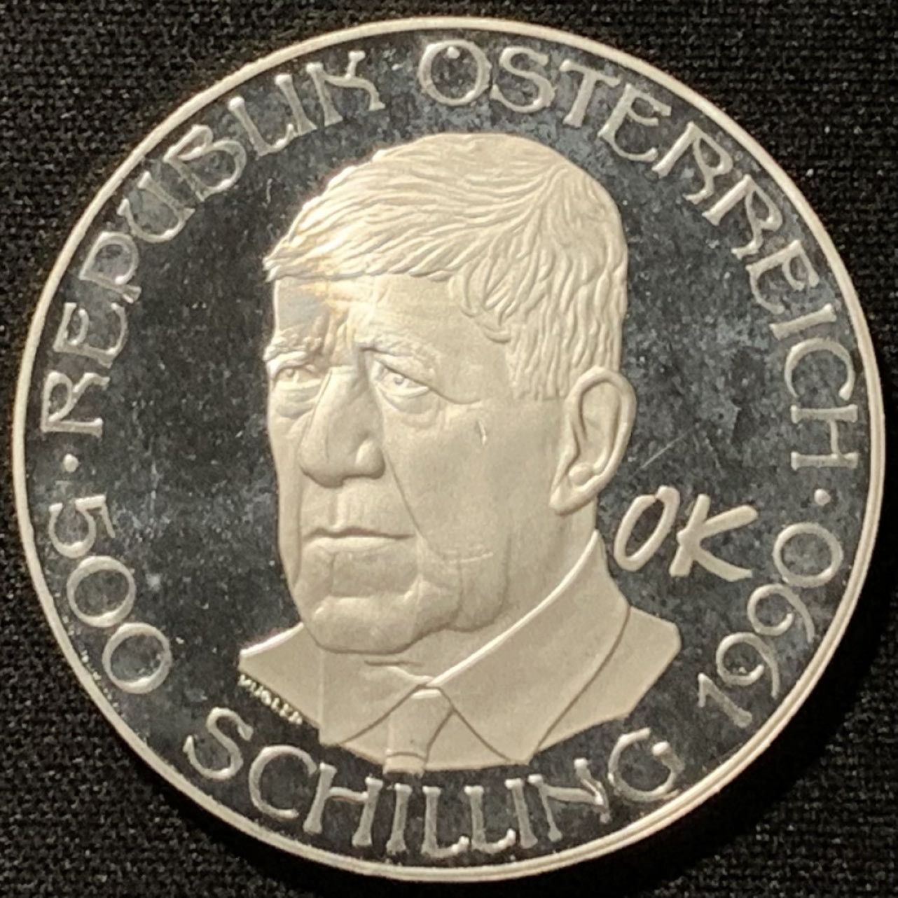 紫瑗钱币——第207期拍卖 奥地利 1990年 奥斯卡·科柯施卡 500先令 24克 0.64银 精制
