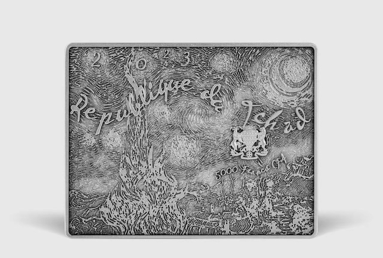 【预售】【乍得】【梵高】2023星月夜银币【彩色+本色】 【预售】【乍得】【梵高】星月夜银币仿古款