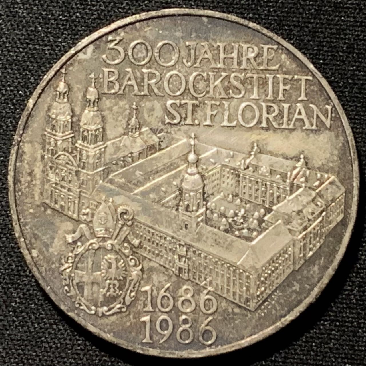 紫瑗钱币——第207期拍卖 奥地利 1986年 圣弗洛里安修道院300周年 500先令 24克 0.64银
