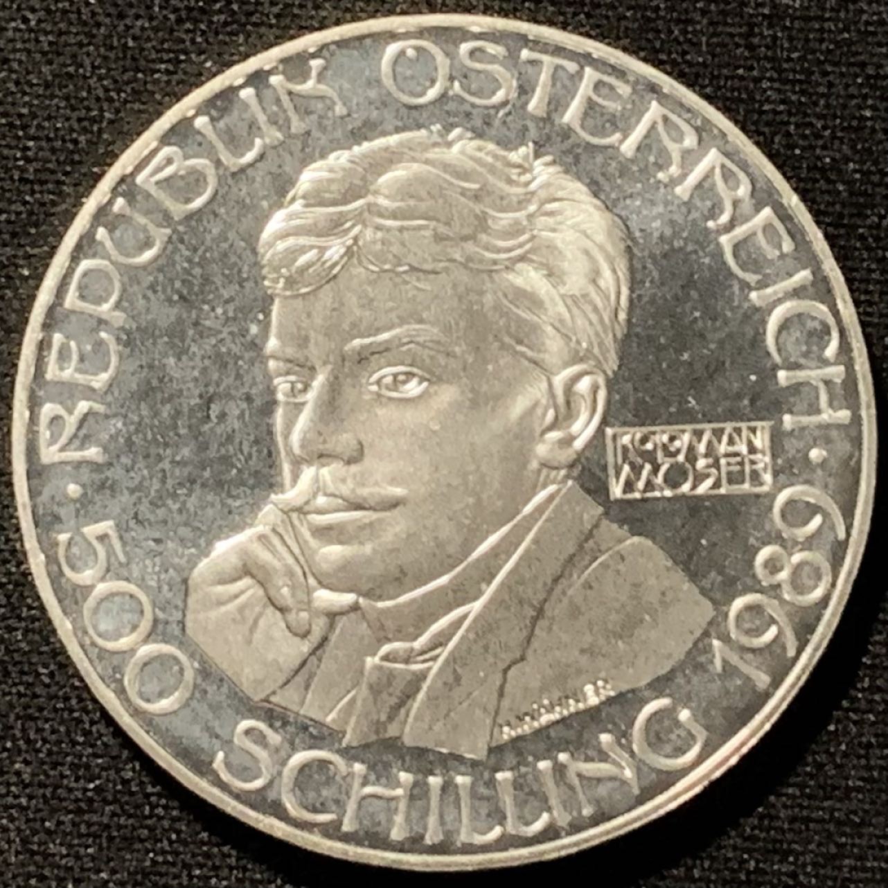 紫瑗钱币——第207期拍卖 奥地利 1989年 科洛曼·莫瑟 500先令 24克 0.64银 精制