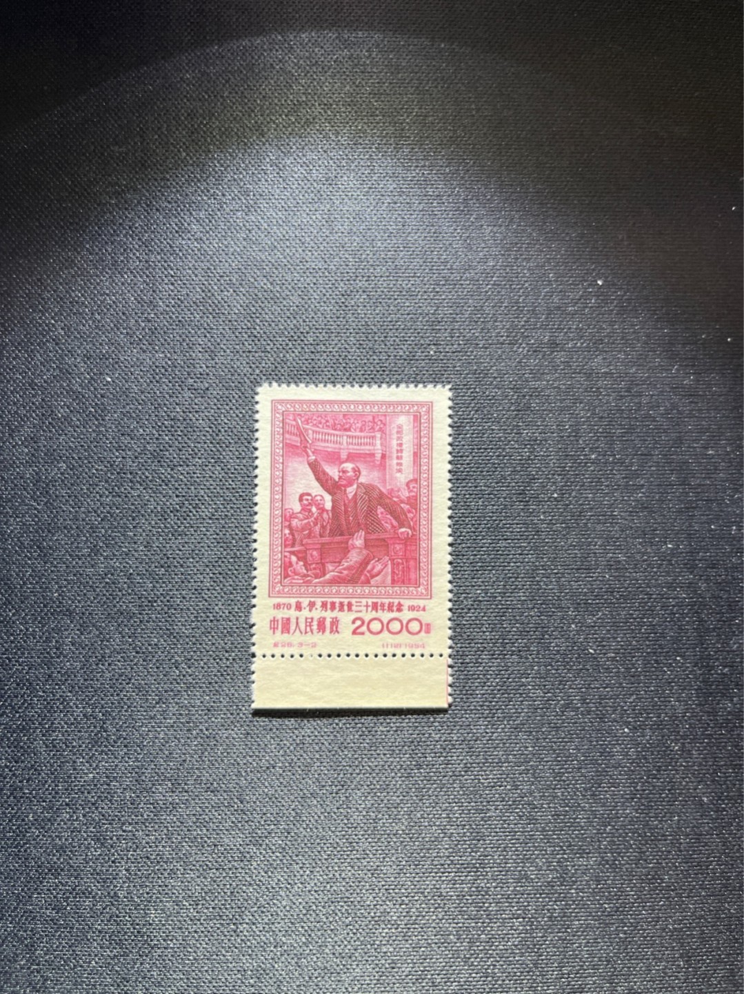 洪涛臻品 精选邮票限时拍卖第二十九期 纪26列宁新 总筋3-2 带边纸1枚  版撕全品嘎嘎绝，收藏级品相★总筋一枚几乎等于一套票★老纪特经典票，ASG90分一套价格1500元左右，博分首选，收藏或评级必须选版撕票，注意捡漏