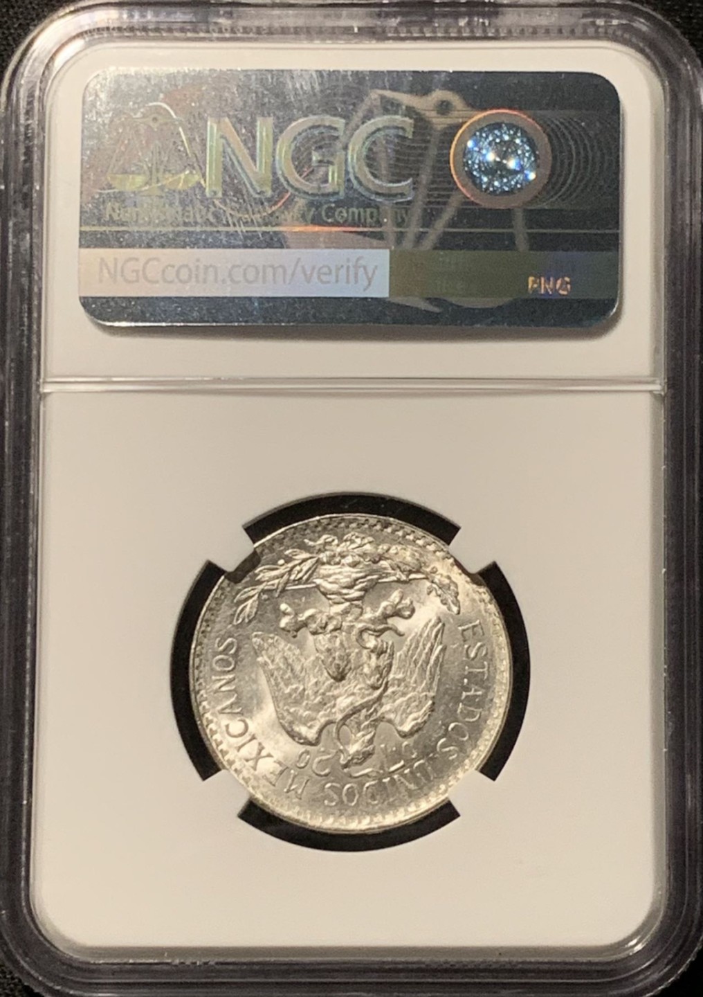 紫瑗钱币——第207期拍卖 墨西哥 1943年 M版 鹰洋 50分 银币 NGC MS64