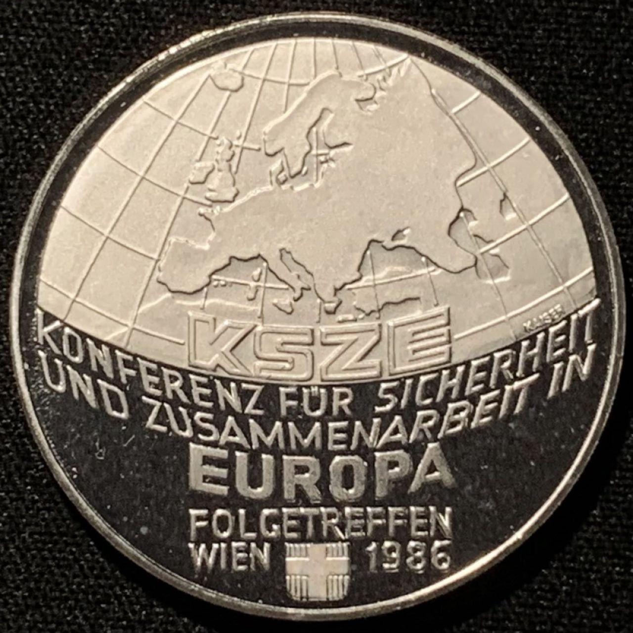 紫瑗钱币——第207期拍卖 奥地利 1986年 欧洲安全与合作会议 500先令 24克 0.64银 精制