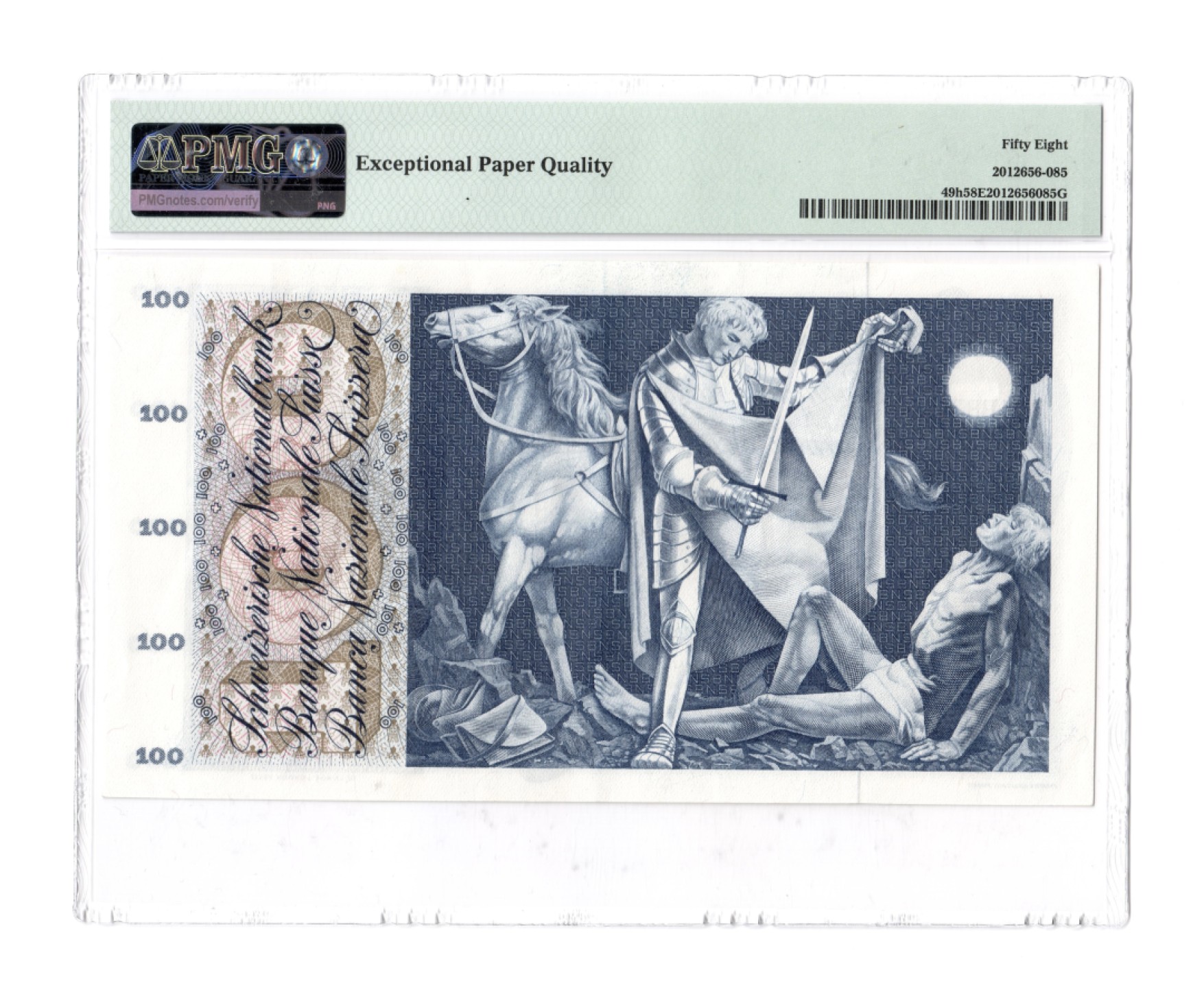 收藏联盟Quantum Auction 第191期拍卖(再次更新) 瑞士1965年100法郎 PMG58e 稀少早期年份唯一冠军分