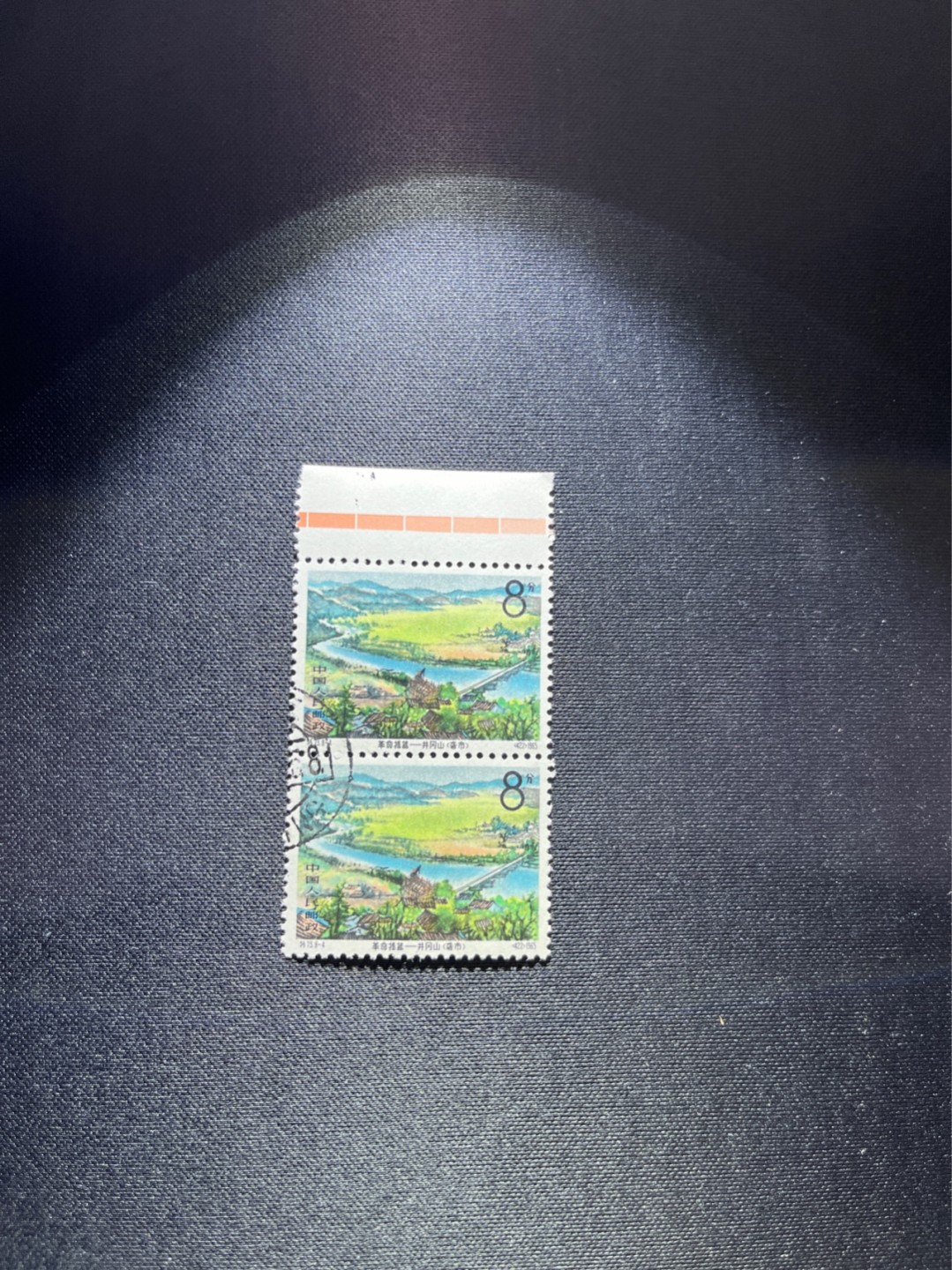 洪涛臻品 精选邮票限时拍卖第二十八期 热门品种，特73井冈山盖销  8-4纯红色标2枚，版撕全品嘎嘎绝，解放初的经典票，整版撕开，面艳胶白，票挺洁净，齿孔完美，收藏评级两相宜，且有色标高附加值边纸。老纪特的版票资源十分稀缺难寻，机会来临时必须抓住。