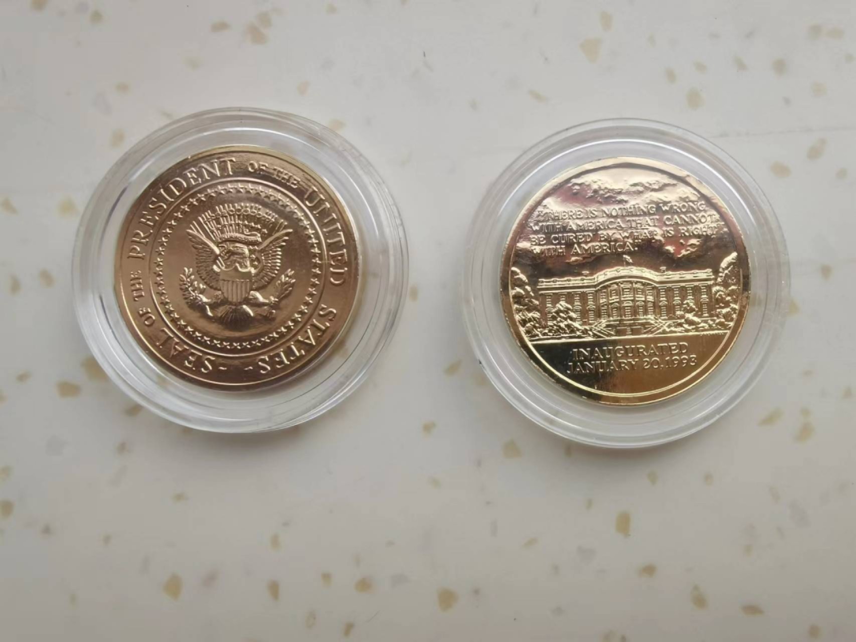 外国币章专场 美国总统镀金铜章套装