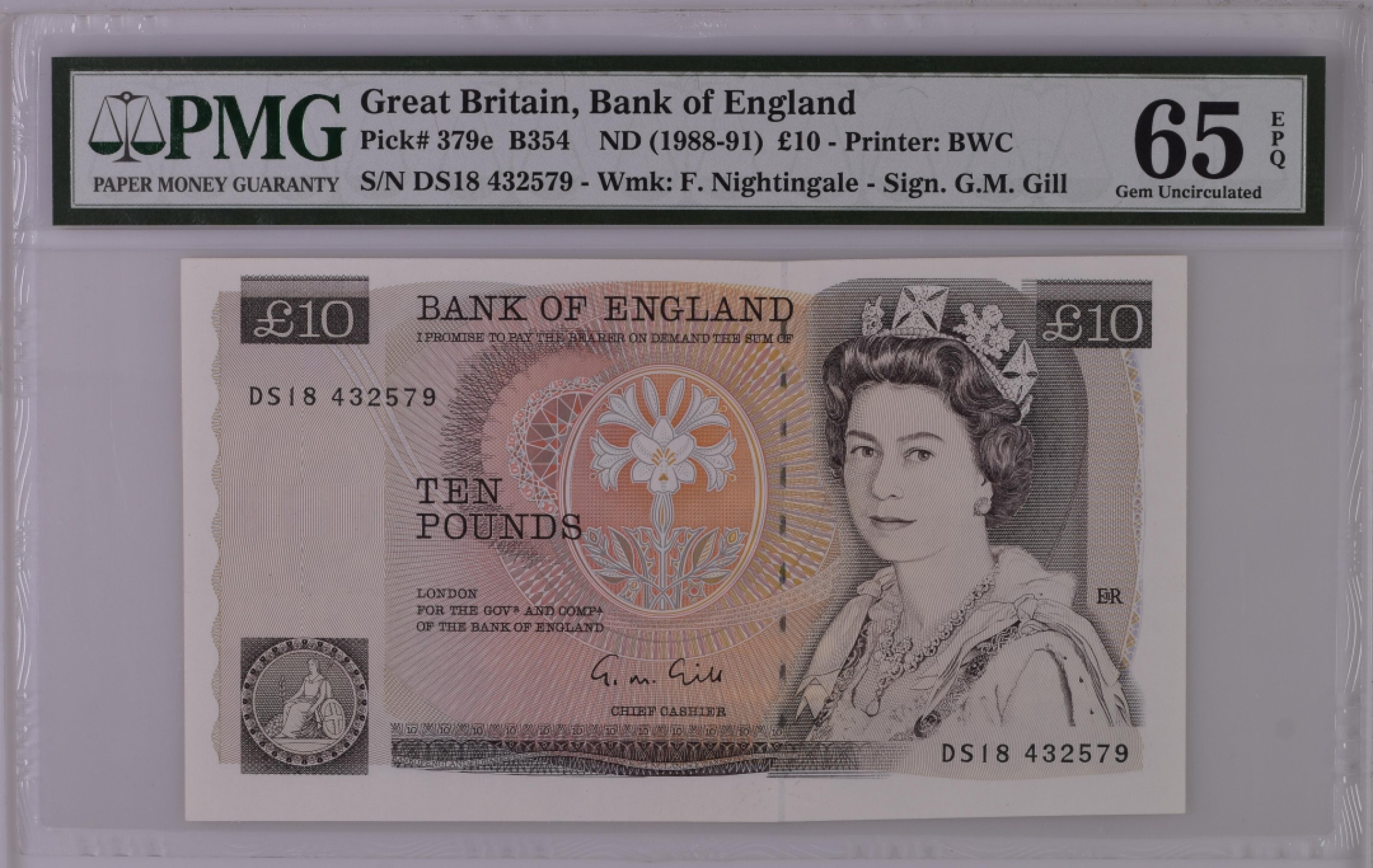 收藏联盟Quantum Auction 第191期拍卖(再次更新) 英国1988-1991年10镑 PMG65 “提灯女神”南丁格尔 现代护理学奠基人