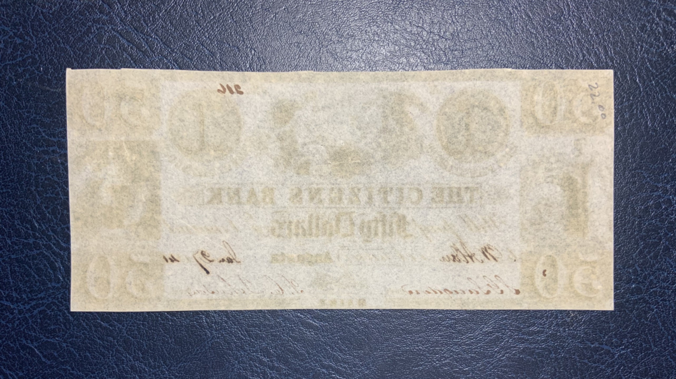 收藏联盟Quantum Auction 第191期拍卖(再次更新) 美国1841年奥古斯特国民银行50美元 品相全新UNC 高面值 稀少手签且有编号的实票