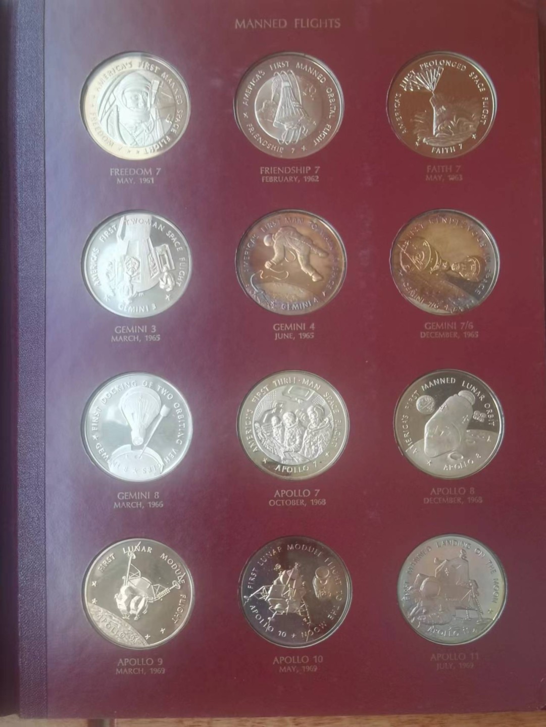 外国币章专场 美国太空大事记书装套章