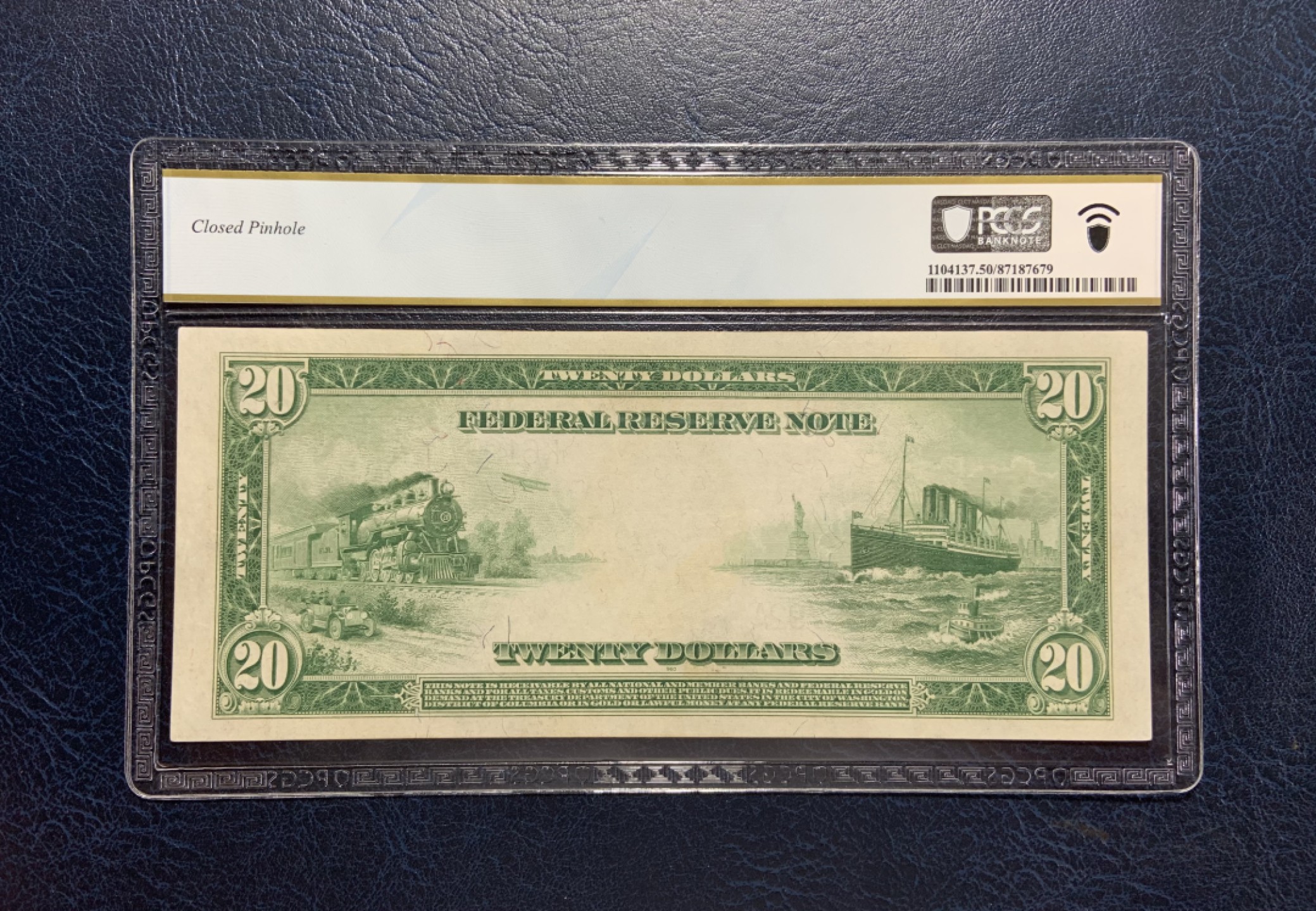 收藏联盟Quantum Auction 第191期拍卖(再次更新) 美国1914年联邦储备券20元 PCGS50 背面是纽约港和自由女神🗽