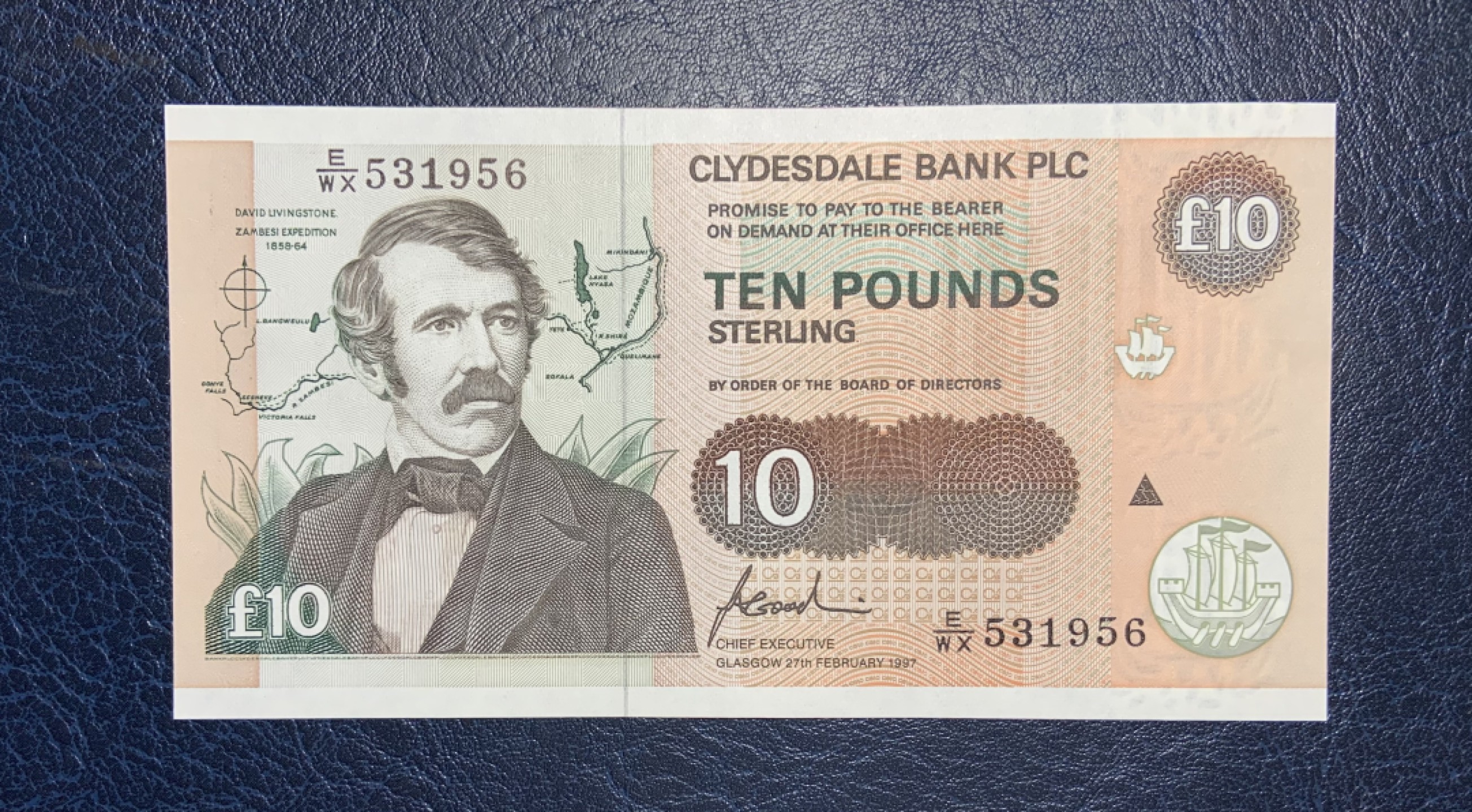 收藏联盟Quantum Auction 第191期拍卖(再次更新) 苏格兰克莱斯戴尔银行1997年10镑 品相全新UNC 探险家李文斯通