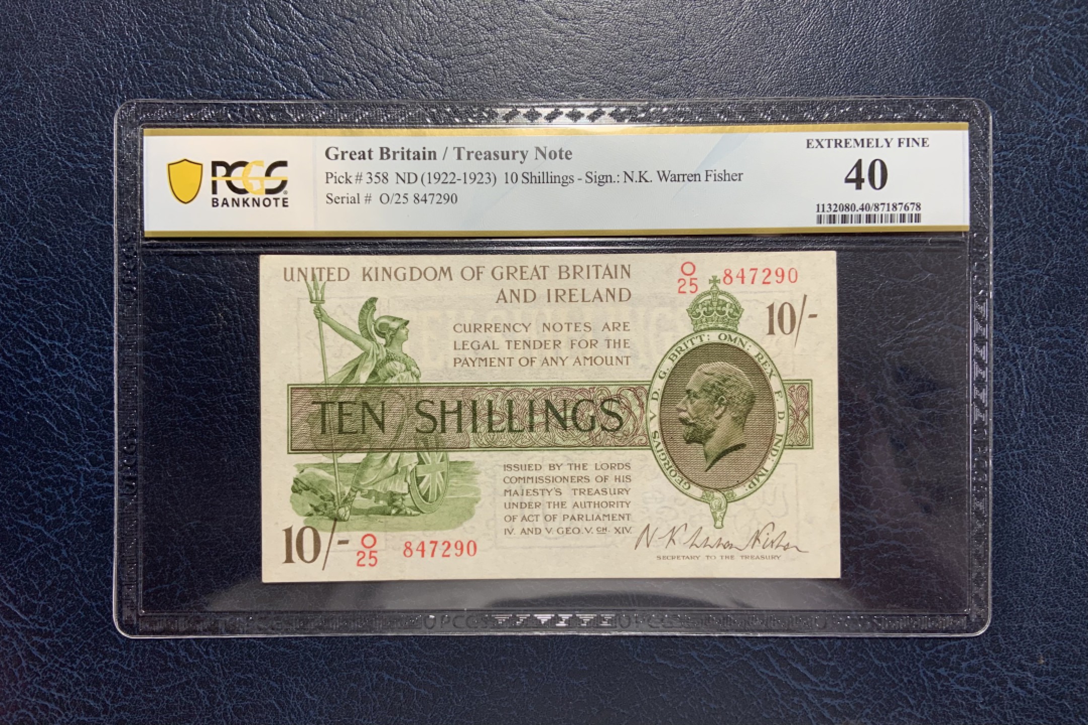 收藏联盟Quantum Auction 第191期拍卖(再次更新) 英国1922-23年10先令 PCGS40 乔治五世国王 稀少