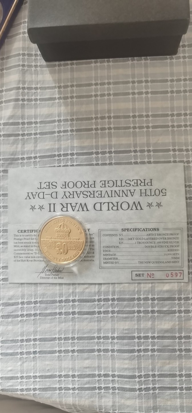 外国币章专场 赫特河公国D-day50周年套币