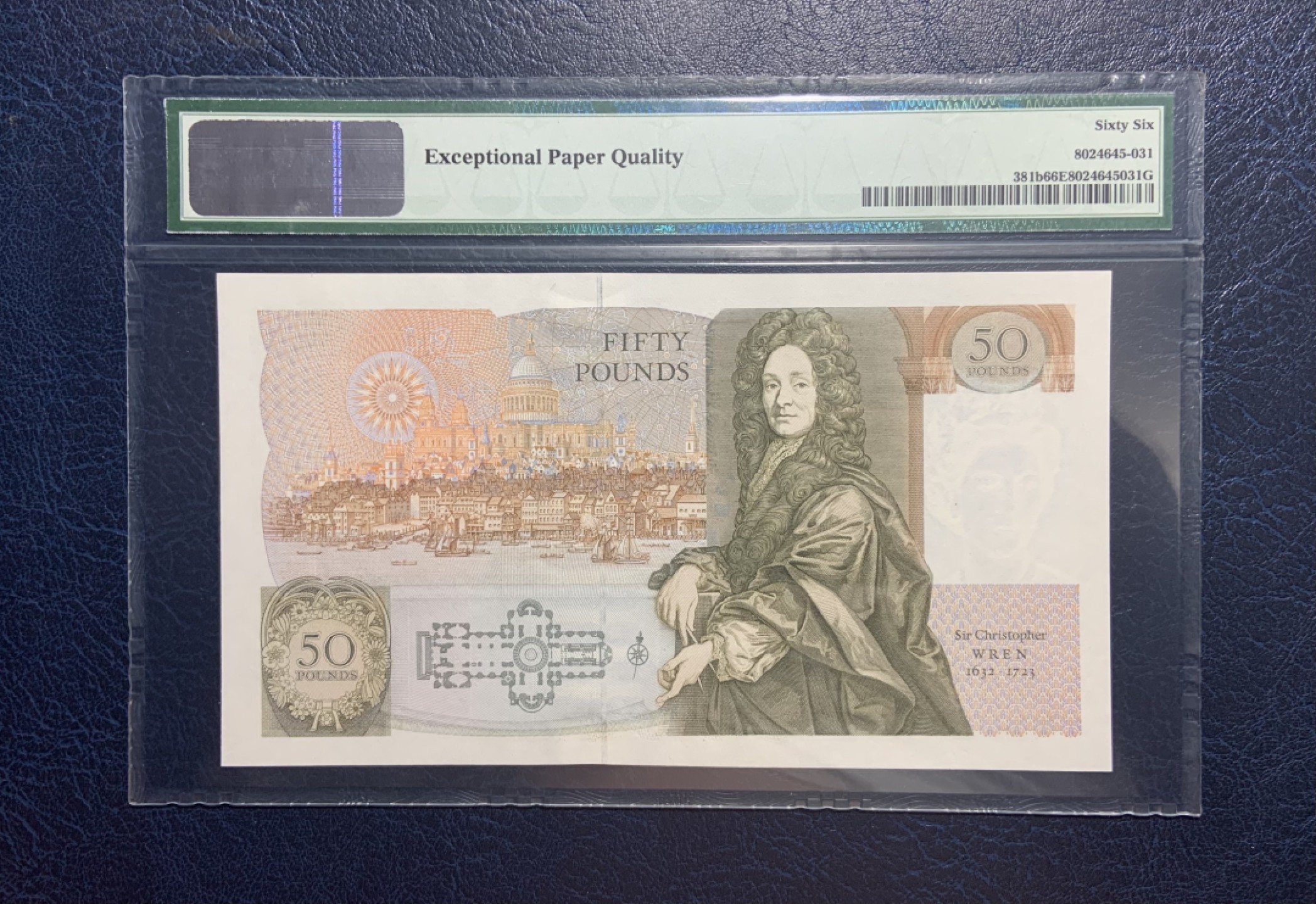 收藏联盟Quantum Auction 第191期拍卖(再次更新) 英国1988-91年50镑 PMG66 建筑师克里斯托弗爵士 号码无3457尾88