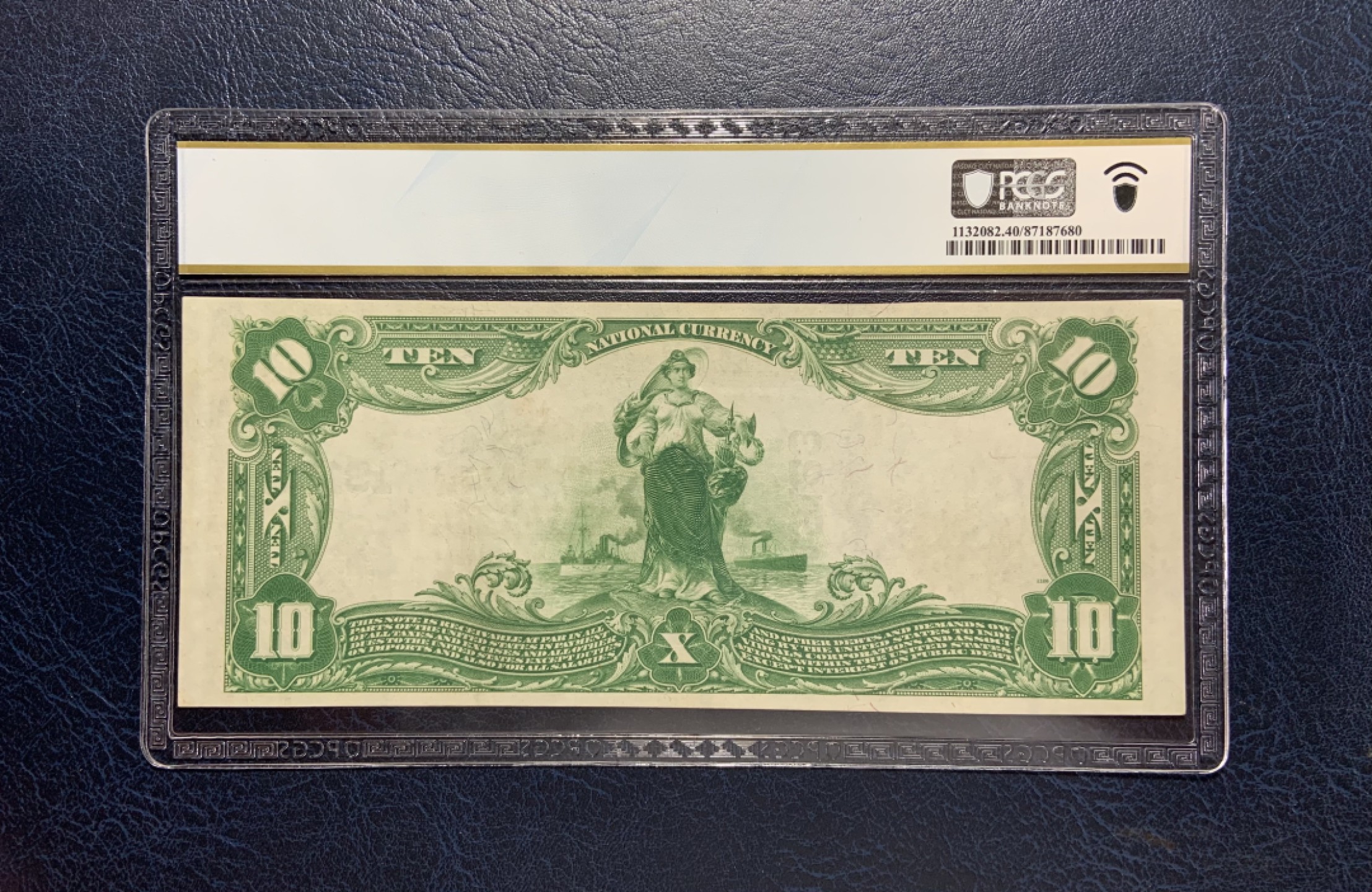 收藏联盟Quantum Auction 第191期拍卖(再次更新) 美国1902年国民券(新泽西州巴赛克县)10元 PCGS40 十分稀少 手签