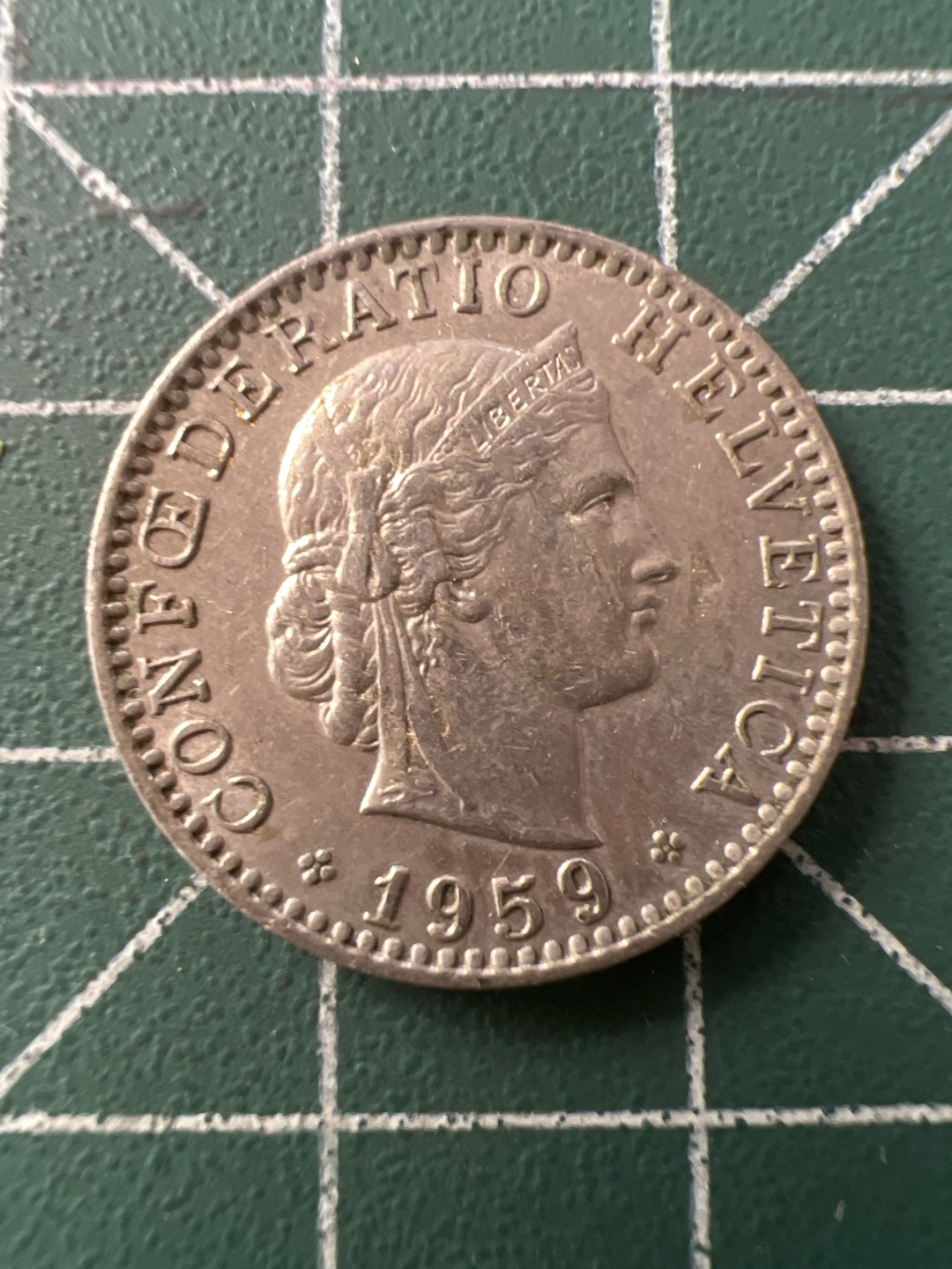 泡泡堂第八十九期  世界硬币纪念章邮票专场（无押金，无佣金，捡漏，全场20包邮，偏远地区除外） 瑞士1959年老二十分