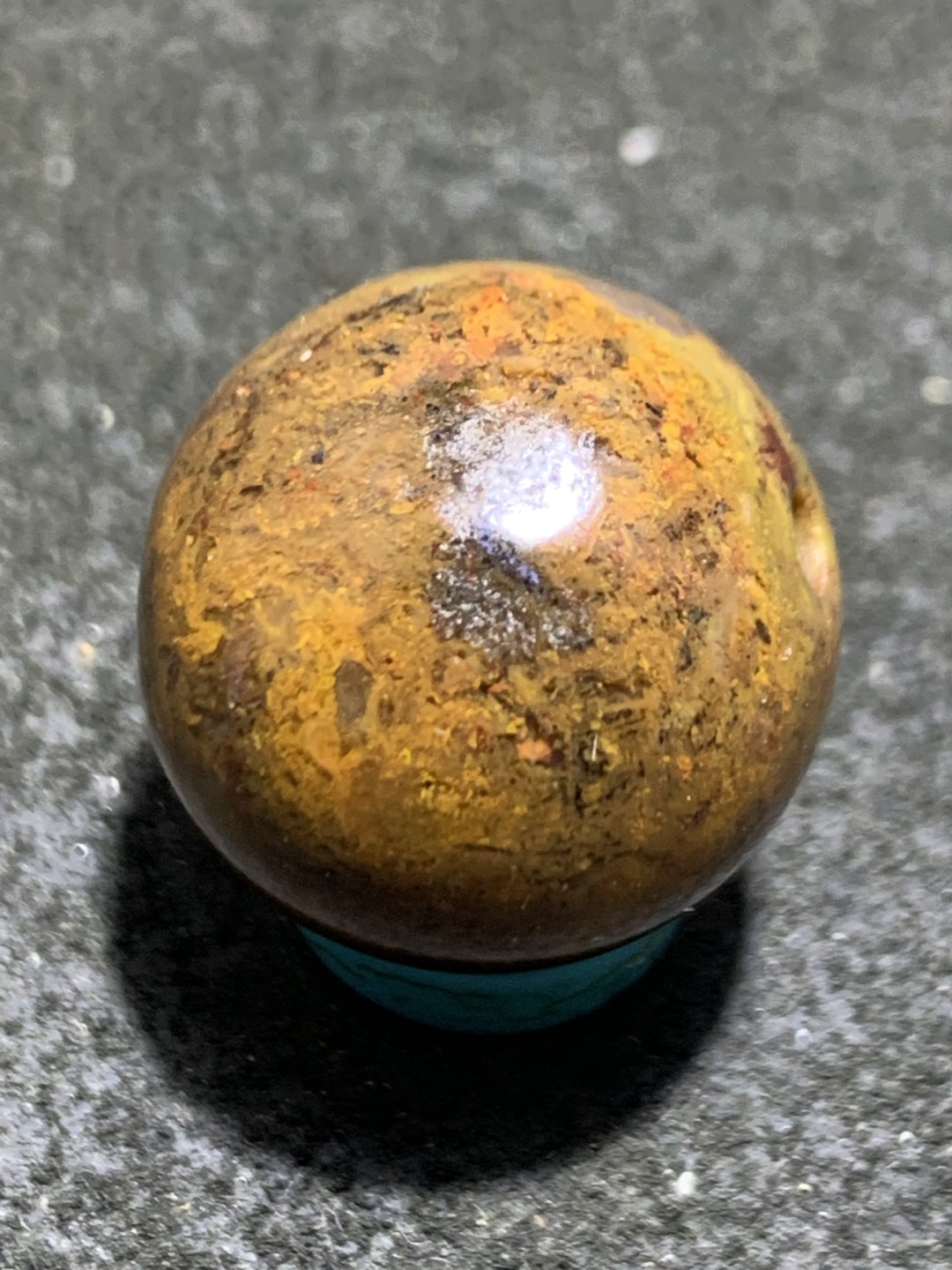 草花纹玛瑙通货圆珠一颗！