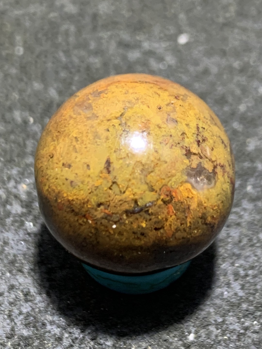 草花纹玛瑙通货圆珠一颗！