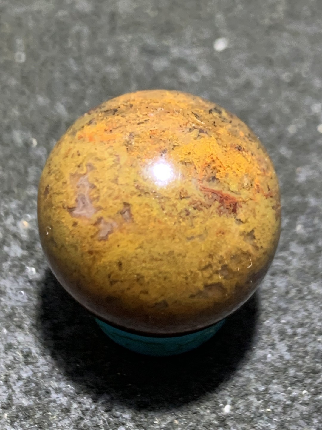 草花纹玛瑙通货圆珠一颗！