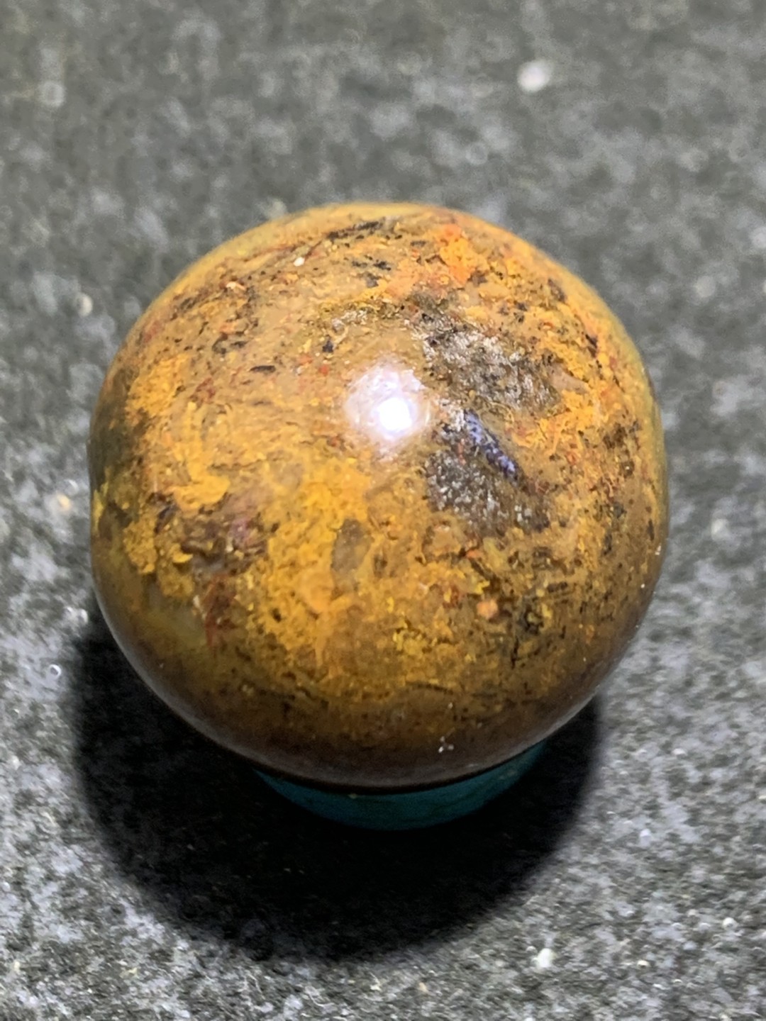草花纹玛瑙通货圆珠一颗！