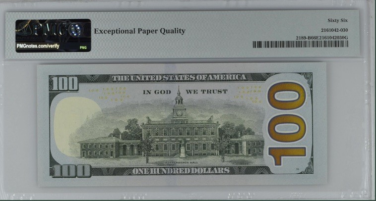 收藏联盟Quantum Auction 第192期拍卖(再次更新) 美国2017年联邦储备券100元 PMG66 雷达号&重复号 号码无4