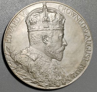 外国机制币精品专场 - 1902年英国乔治五世登基大银章