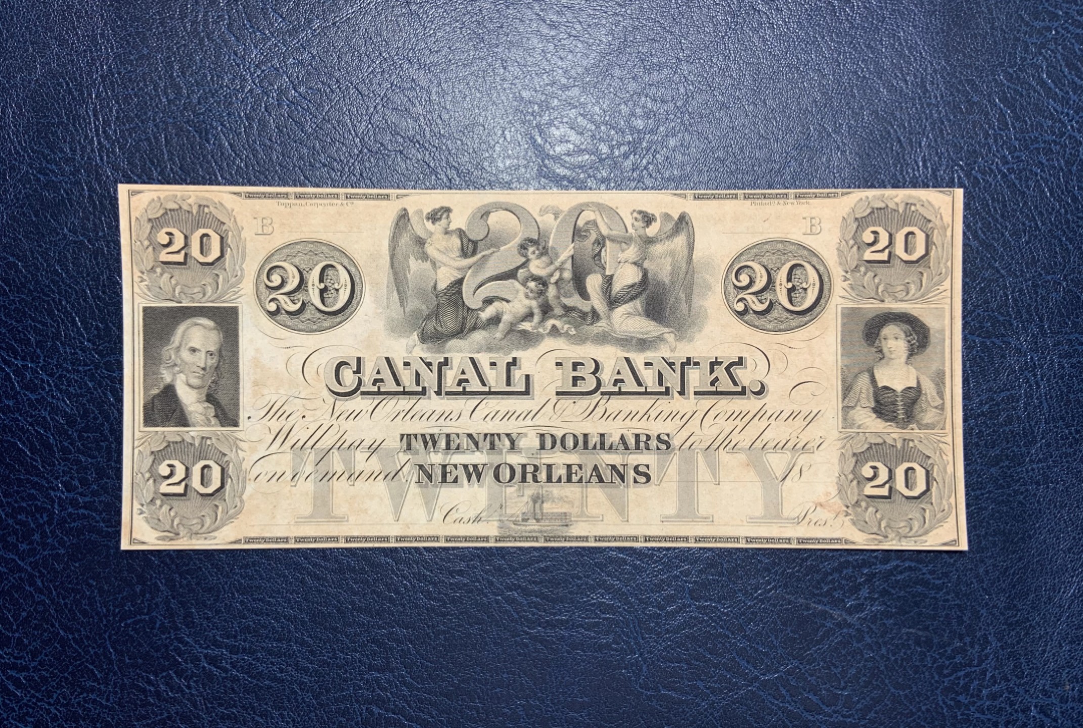 收藏联盟Quantum Auction 第192期拍卖(再次更新) 美国新奥尔良康奈尔银行18xx年20元 品相全新UNC 