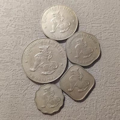 0起1加-纯粹捡漏拍-118场散币150组加速测试场 - 缅甸1952-1965年二版麒麟5枚一组