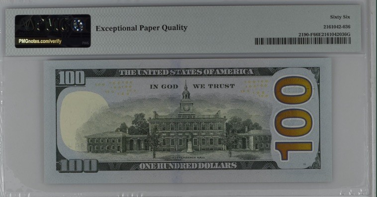 收藏联盟Quantum Auction 第192期拍卖(再次更新) 美国2017年联邦储备券100元 PMG66 老虎号88888 号码无347