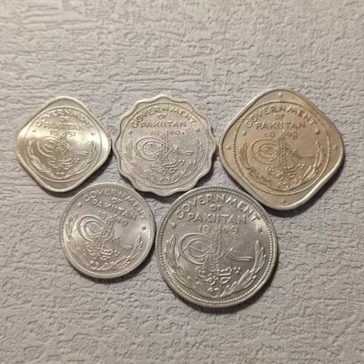 0起1加-纯粹捡漏拍-118场散币150组加速测试场 - 巴基斯坦早期1948-1951年5枚套币一组