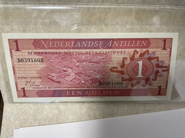 富兰克林原装纸币硬币第二场 荷属安德烈斯unc纸币bu硬币
