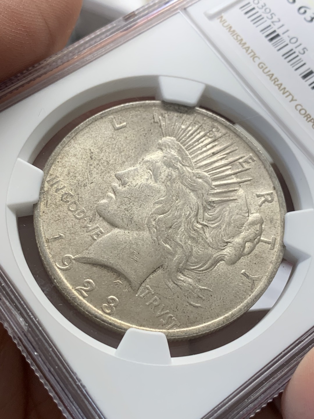 《竞宝斋》第95场-本周日，周一，周四，3场连拍（全场不限金额包邮） NGC-MS63 美国1923年 和平鸽1元大银币 原光好品