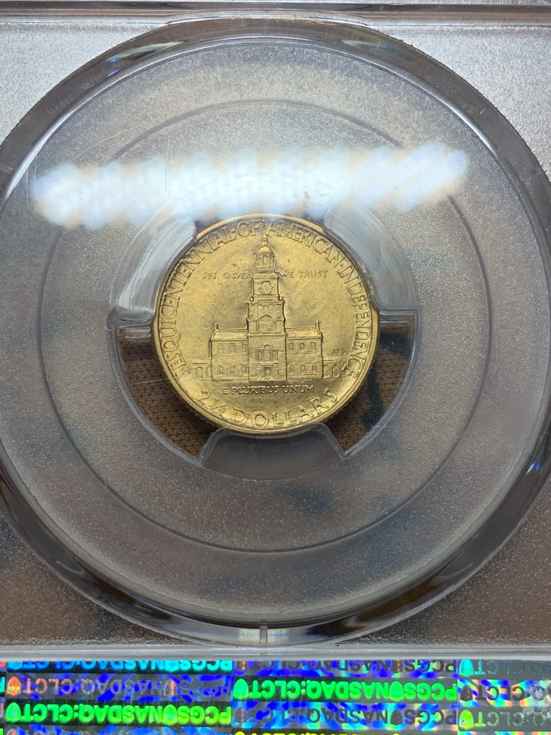 《竞宝斋》第95场-本周日，周一，周四，3场连拍（全场不限金额包邮） PCGS MS63 美国 1926年 建国150周年 2.5美元 金币 少见品种 4.18克20W发行量