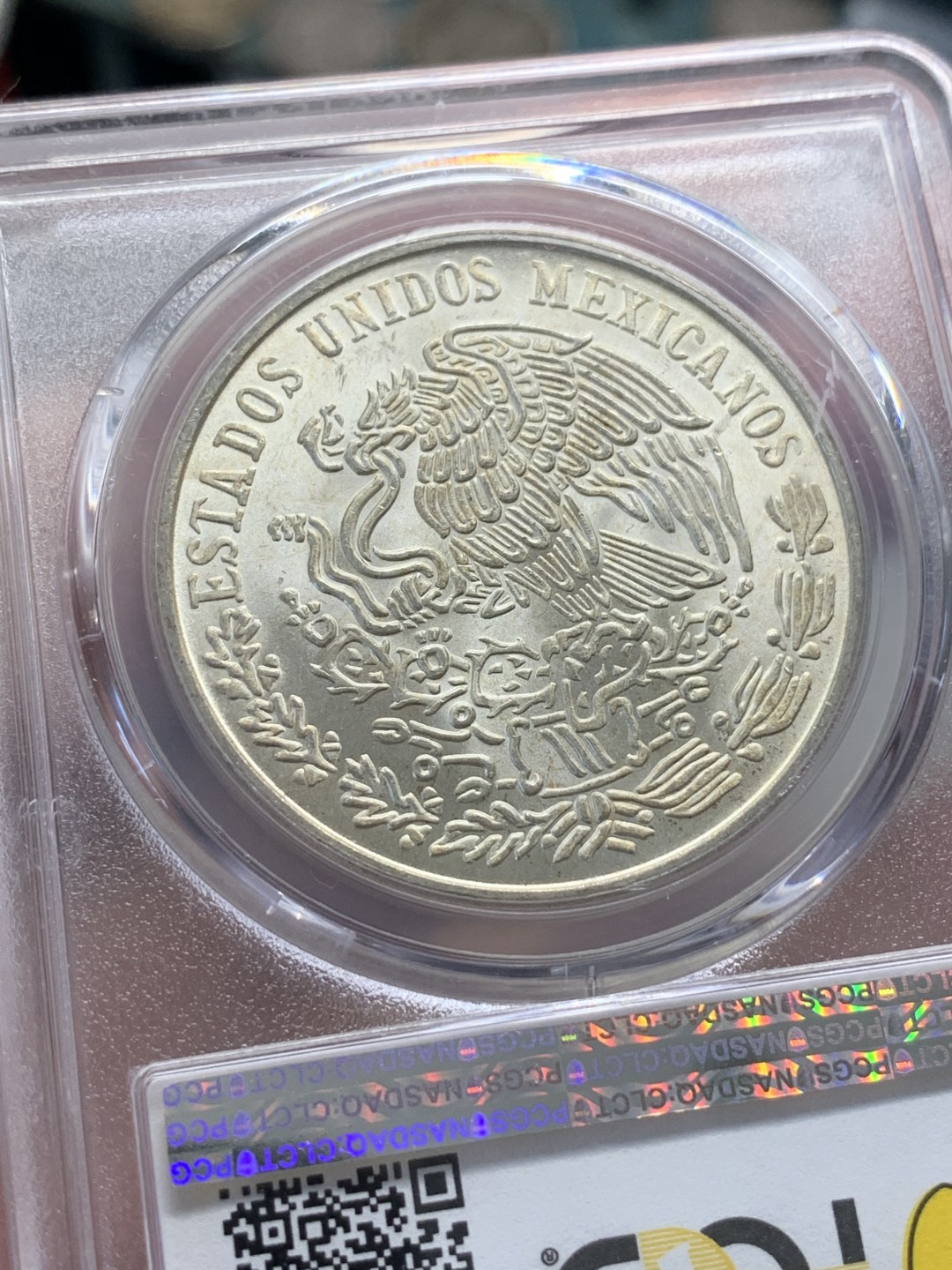 《竞宝斋》第95场-本周日，周一，周四，3场连拍（全场不限金额包邮） PCGS-MS64  墨西哥 1978年MO 普拉塔普拉100比索银币 