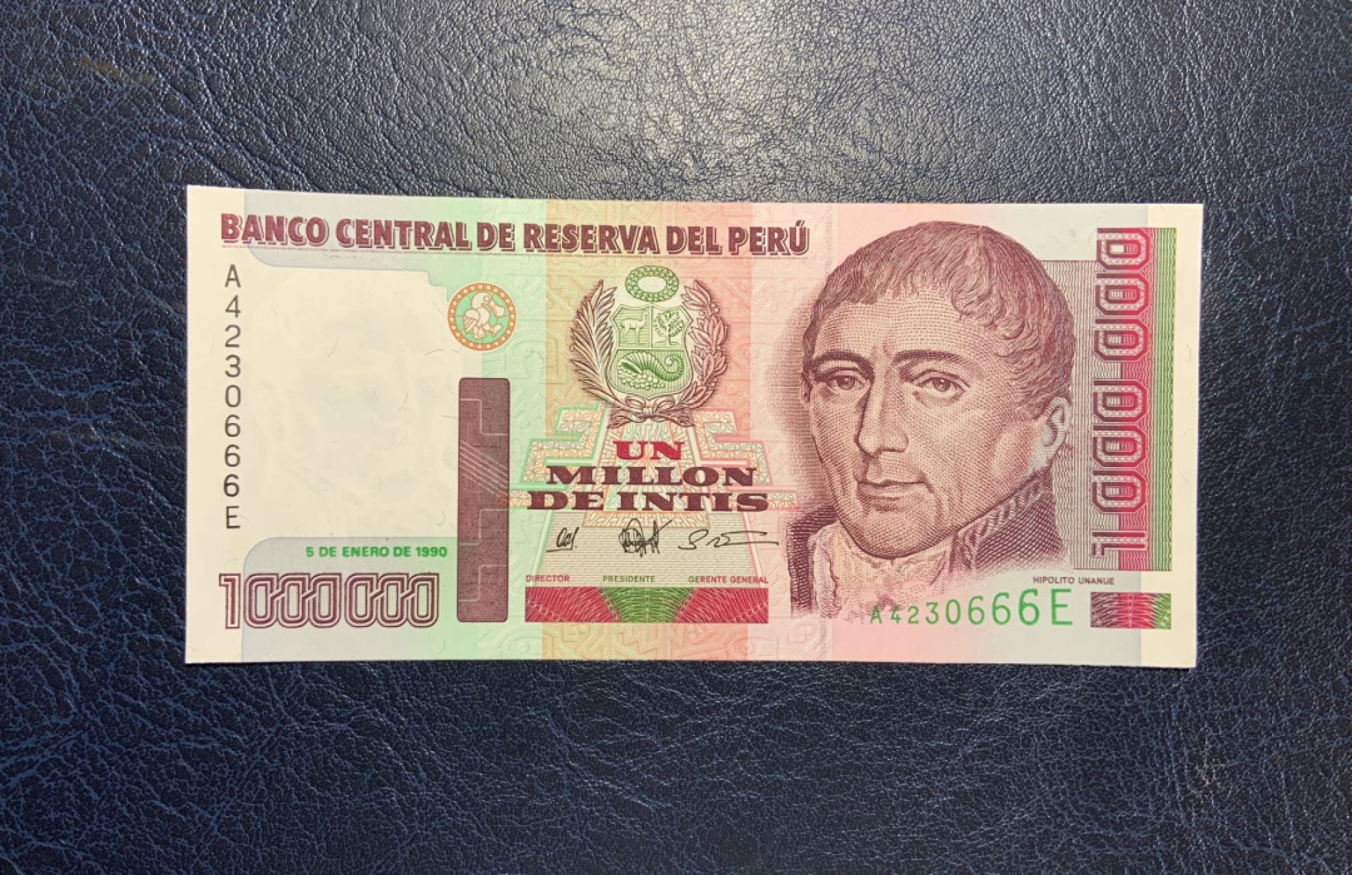 收藏联盟Quantum Auction 第192期拍卖(再次更新) 秘鲁1990年1000000印蒂 品相全新UNC 豹子号 高面值