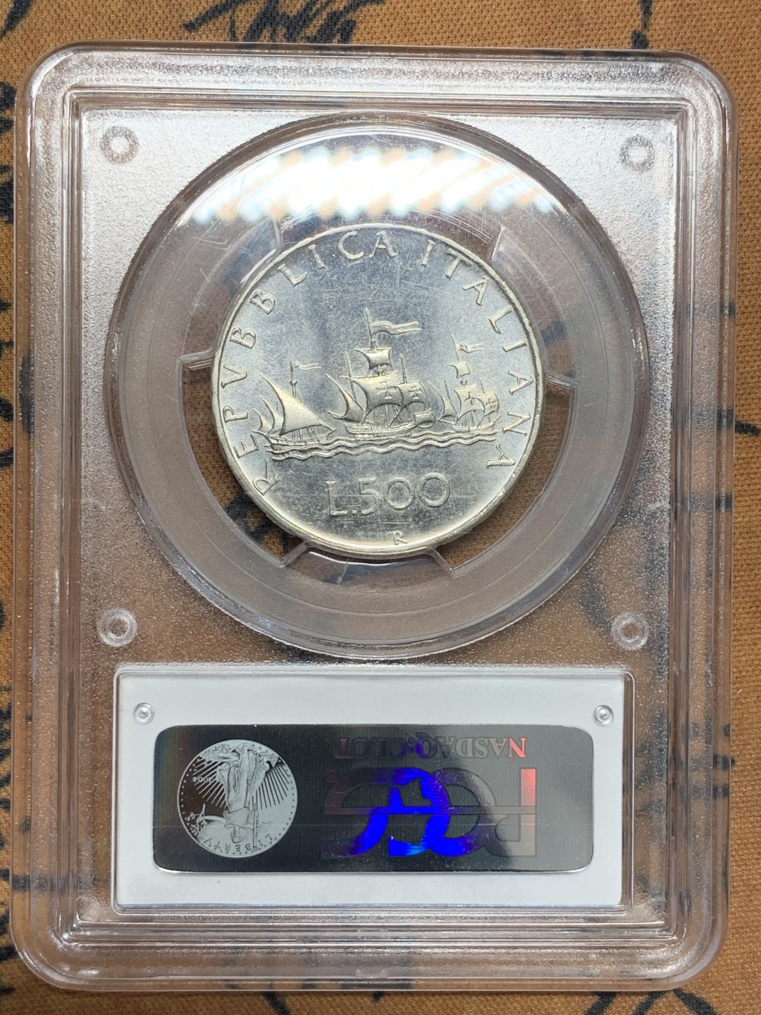 《竞宝斋》第95场-本周日，周一，周四，3场连拍（全场不限金额包邮） PCGS-MS 67  意大利 1970年 500里拉   评级亚军,MS能到67不容易，高点有cameo