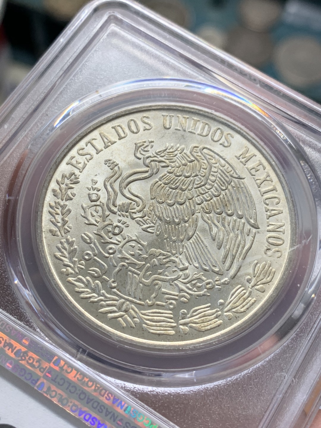 《竞宝斋》第95场-本周日，周一，周四，3场连拍（全场不限金额包邮） PCGS-MS64  墨西哥 1978年MO 普拉塔普拉100比索银币 