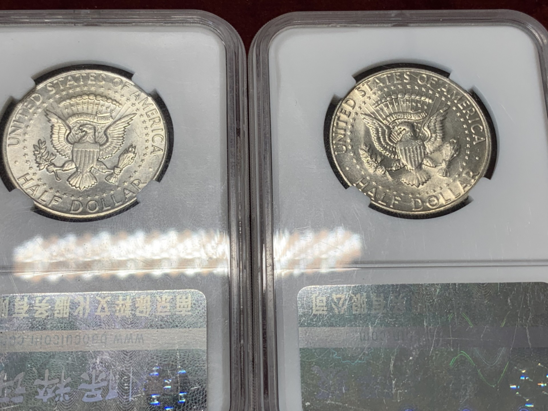 《竞宝斋》第95场-本周日，周一，周四，3场连拍（全场不限金额包邮） 保粹-MS65 美国 1964年-1969年 50美分 肯尼迪半美元 银币 肯尼迪银币全年份，品相统一，收藏好品。