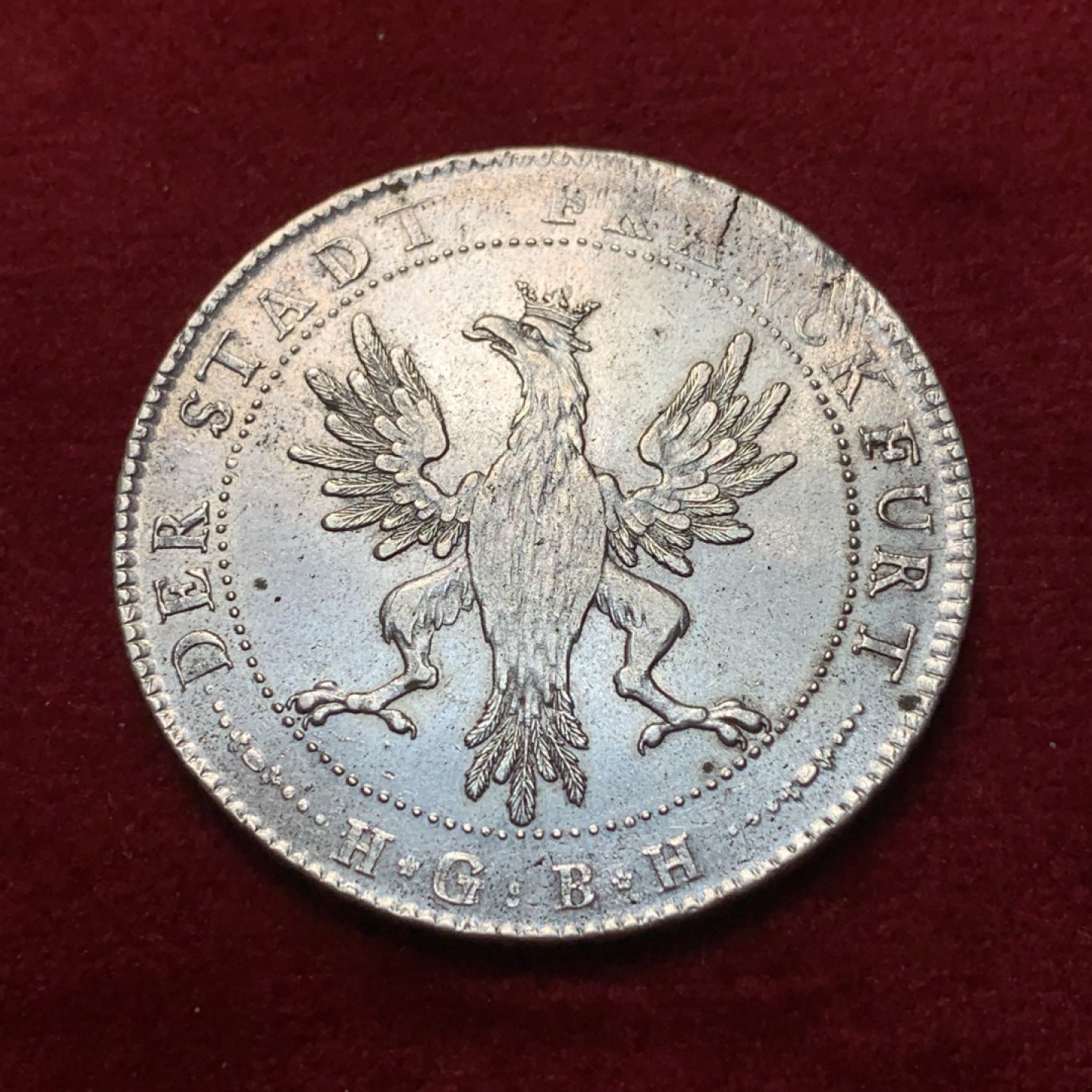 《竞宝斋》第95场-本周日，周一，周四，3场连拍（全场不限金额包邮） 德国 1796年 法兰克福 烧鸡大泰勒银币 28克