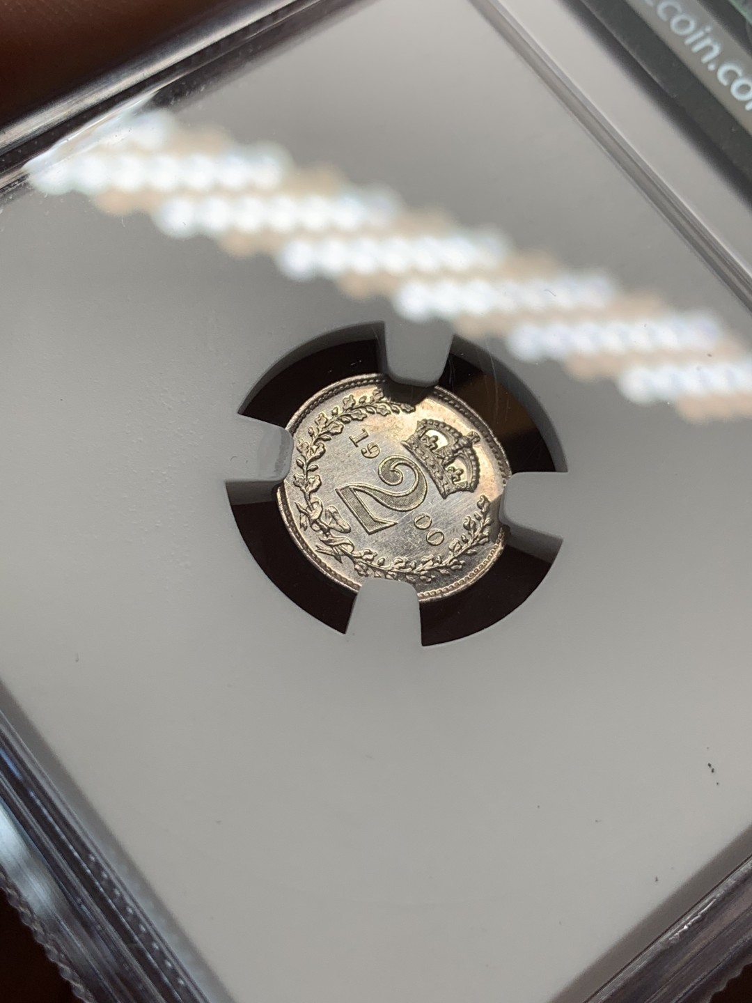 《竞宝斋》第95场-本周日，周一，周四，3场连拍（全场不限金额包邮） NGC-MS64 英国1900年 维多利亚女王 2便士银币 高分好品 稀少品种