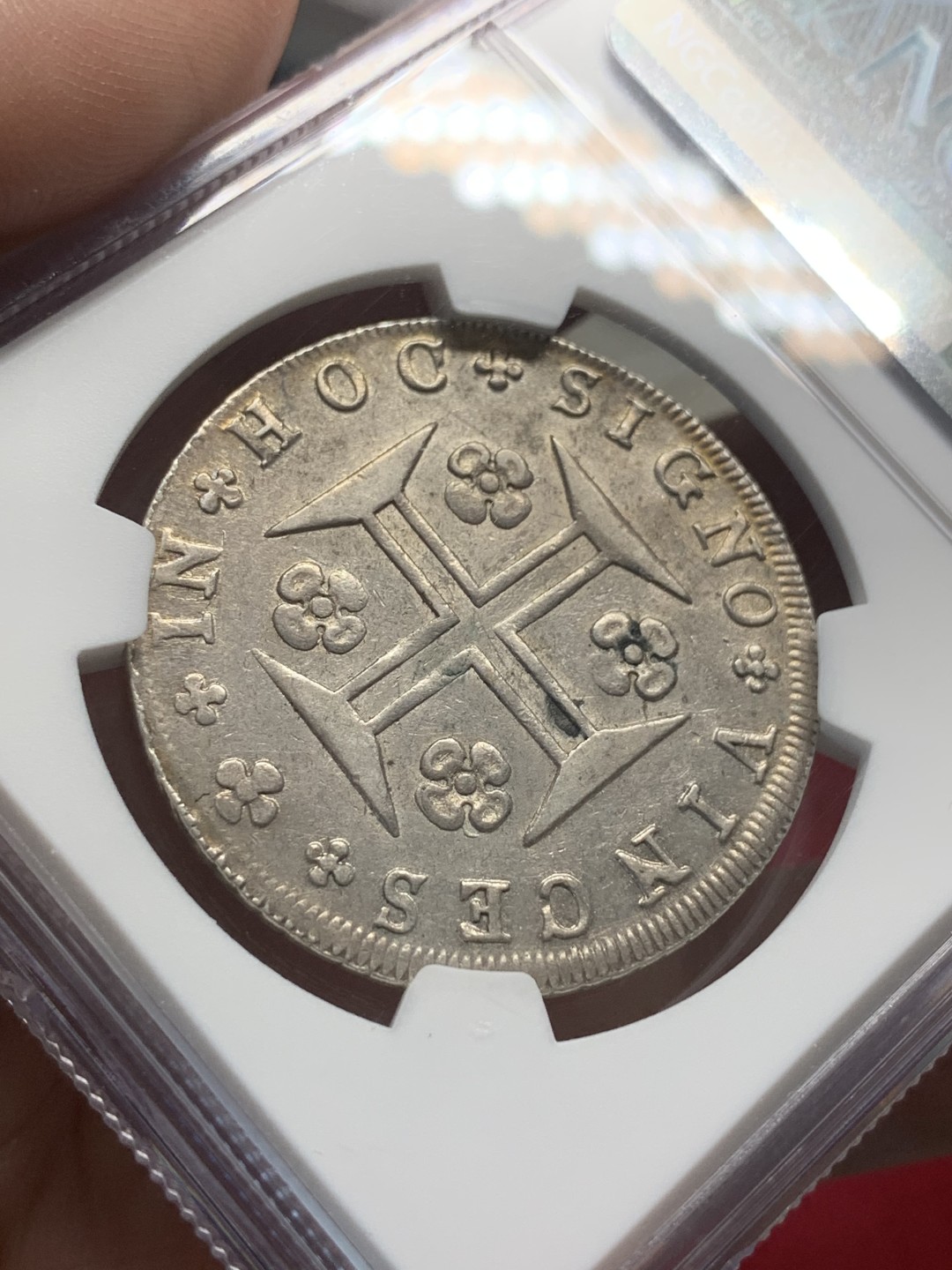 《竞宝斋》第95场-本周日，周一，周四，3场连拍（全场不限金额包邮） NGC-AU53 葡萄牙1807年 400瑞斯银币 好品难得 评级师又写错标签了